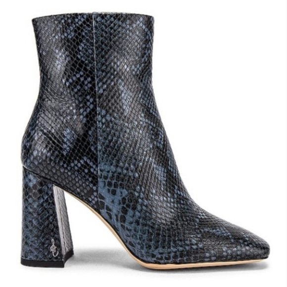 Sam Edelman Shoes - New Sam Edelman Blue Snakeskin Heel Ankle Boots